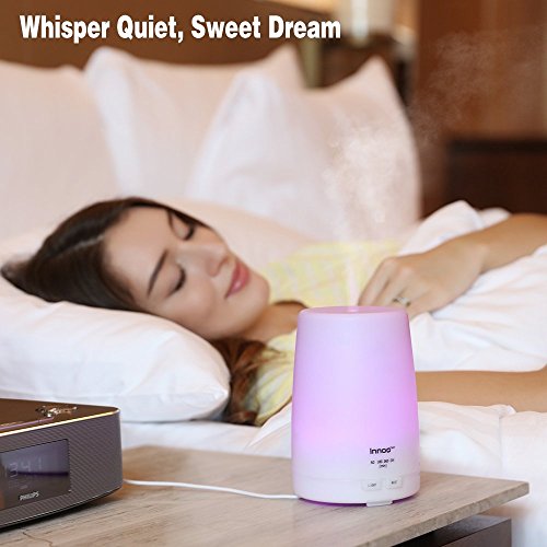 InnooTech Aroma Diffuser 300ml Diffusor Ultraschall Luftbefeuchter Kalten Nebel Technologie Abschaltautomatik Raumbefeuchter mit 7 LED Farbwechsel und Ebook für Babies Yoga Kinderzimmer Schlafzimmer Büro usw. - 3