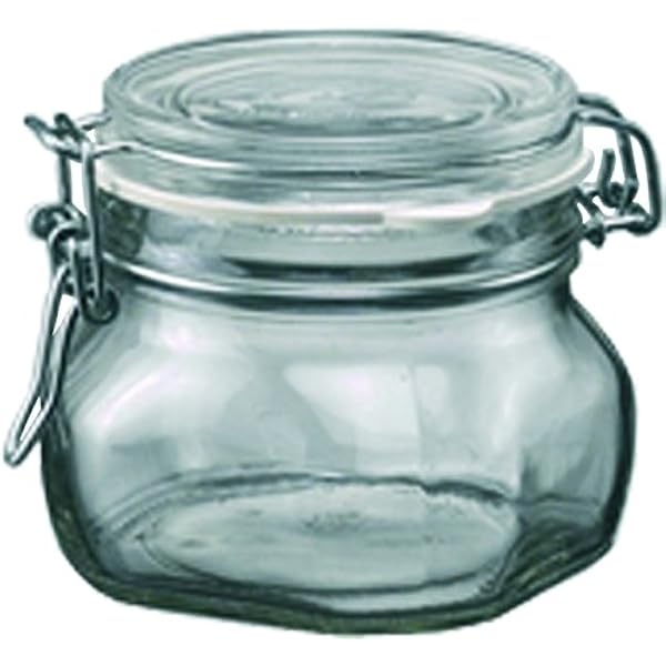 Fido - Set di 6 vasetti in vetro per conserve, con chiusura a leva, 0,5 l,  Bormioli : Amazon.it