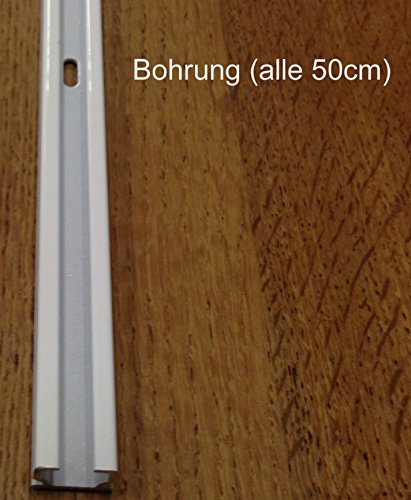 GARDUNA 120cm eckige Schleuderschiene Gardinenschiene Vorhangschiene, Aluminium, weiss, glatte, glänzende Oberfläche, 1-läufig – vorgebohrt! - 5