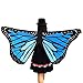 Produktbild WOZOW Damen Schmetterling Schmetterlingsflügel Kostüm Faschingkostüme Poncho Schal Tuch Umhang für Party Cosplay Karneval Fasching (Blau)