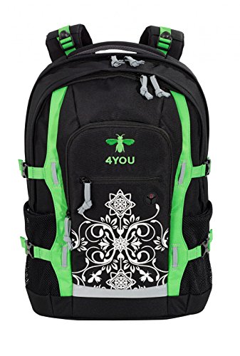 Preisvergleich Produktbild 4YOU Basic Schulrucksack Jump 47 cm, Bee Ornamental