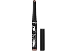 Rimmel London Wonder'Last, 002 Choco Shimmer, Ombretto in stick, Colore vibrante e d’impatto, Facile da applicare, Texture confortevole, Formula ultra-cremosa, Formula Vegana, 1,64 g
