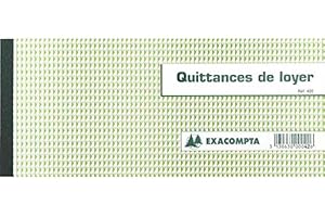 EXACOMPTA Lot de 5 Carnets à souche "Quittances de loyer" 135 x 185 mm 50 Feuillets