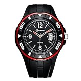 Jugendliche Quartz Uhr,30 Meter Wasserdichte Armbanduhr Große zifferblatt Uhr Student Junge Pin Buckle Armband-C