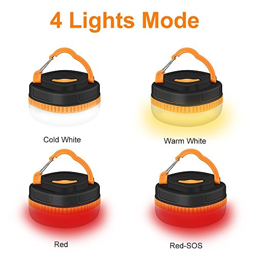 ThorFire LED Campinglampe Laterne Arbeitsleuchte Taschenlampen Notfallleuchte 180LMMini Zeltlampe mit 4 Leuchtenmodi Haken und Magnet Basis, Eignet für Ferien, Wandern, Angeln - 5