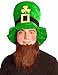 Produktbild St Patricks Day Irish Green Velvet Kobold-Hut mit Bart, Kostüm Party Kostüm Accessoire