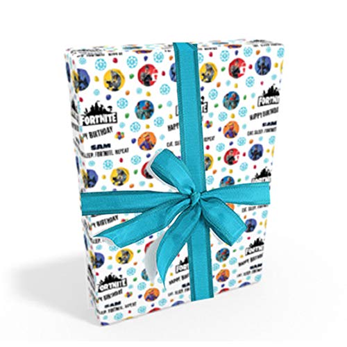 Hot Off The Press Uk Fortnite Style Personalised Birthday Gift Wrap With 2 Tags Add A Name Buy Online In Antigua And Barbuda At Desertcart 93841453