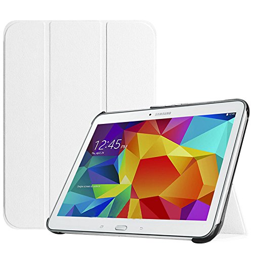 Fintie Samsung Galaxy Tab 4 10.1 Hülle Case - Ultra Schlank Superleicht Ständer Smart Shell Cover Schutzhülle Etui Tasche mit Auto Schlaf / Wach Funktion für Samsung Galaxy Tab 4 10.1 SM-T530 SM-T535 (nicht geeignet für Samsung Galaxy Tab 3 10.1), Weiß