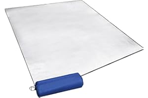 FUNMO Tapis De Tente Double Face en Aluminium, 200cm x150cm Tapis de Couchage en Mousse, Tapis Isolant Thermique ImperméAble Pliable, Tapis De Sol Ultra Léger, Tapis D'étanchéité pour Camping