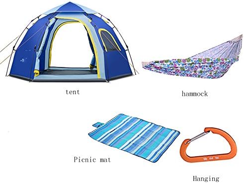 QFFL zhangpeng Tent Hexagonal Automatic Hydraulic Spring Tent Outdoor 4-5 Camping Tents Camping Couple Leisure Fishing Account Big Tent 6colors Optional Tunnel Tents (Color : D)