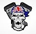 Produktbild RABANA XXL-Aufnäher mit Totenkopf, UK-Flagge, Union Jack, britische Motorrad-Biker, Mc Club, für Heimwerker, Knochen, Ghost Hog Outlaw Hot Rod Motorcycles Rider Lady Biker Jacke, T-Shirt, Aufnähen, Aufbügeln