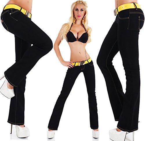 Simply ChicWomen's Boot Cut Stretchy Jeans Black Sizes UK 4 6 8 10 12 (Tag 38 fits UK 8 Waistband 27"-28" inches)