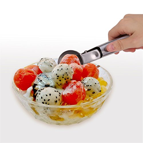 RayPard 3 Stück Eisportionierer Cromargan Edelstahl rostfrei 18/10, Plätzchen-Teig und Wassermelonen-Löffel - 4