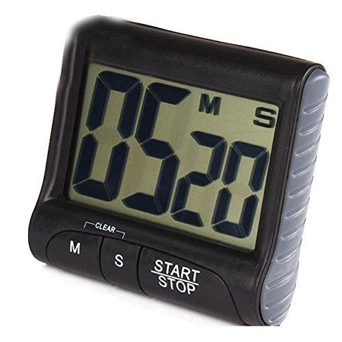 Hosaire Digitaler Elektronischer Timer mit Stoppuhr und großem Display,Countdown,Schwarz - 2