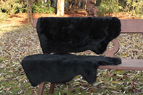 Lammfell schwarz kurz geschoren 120-130 cm - 4