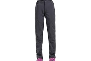 Dawwoti Pantalon De Ski Femme avec Poche À Fermeture Éclair, des Tenues De Ski Thermique Imperméable Épais Pantalon Voyage en Peluche Golf pour Les Femmes Pêche Sports d'hiver Coque Souple et