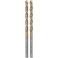 sourcing map 2pcs Twist Drill Bits 3.6mm Titanium Coated (HSS-E) M42 High Speed Steel 8% Cobalt Straight Shank for Stainless Steel Aluminum Alloy Metal