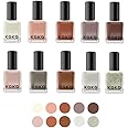 10 PCS KOKO Nail Polish Collection Set, 10 Shades Trendy Pastel Pantone Color of the Year Glossy and Glitter Top Coat Nail Polish Gift SET for Women and Girls (PALETTE SET 1)