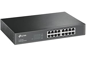 TP-Link TL-SG1016D Switch 16 Port Gigabit, 10/100/1000 Mbps Network Switch,‎‎ 802.1p/DSCP QoS Ethernet Splitter Extender, Loop Prevention Isolation Mode, Desktop/Rack Mount, Metal Case IEEE 802.3x