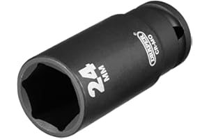 Draper Expert HI-TORQ 1/2" 24mm Deep Impact Socket | 6 Point Hex Socket | Chrome Vanadium Steel Wrench Accessory | 12746