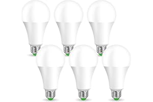 EXTRASTAR Bombillas LED 18W E27, Luz Blanca Fría 6500K, 2000Lm, Equivalente a 126W, No regulable, 6Pcs