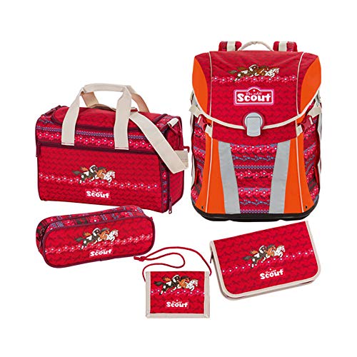 Scout Set de Sacs Scolaires Jeu de l’Ecole, 40 cm, 18,8 L, Multicolore (Rouge)