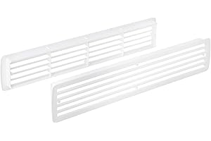 Gedotec Rejillas de Ventilación para Puerta | Cubierta Rectangular para Aeración | Instalación Fácil en Ambos Lados de Puerta de Baño, Dormitorio | Blanco | 457 x 92 mm | 1 Juego