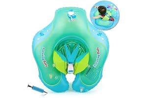 HONGCI dziecięce siedzisko basenowe z pompką, boja dmuchana, pływający pierścień pływacki, regulowany fotel dla dzieci, nadmuchiwana obroża dla dziecka