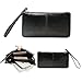 Produktbild Belfen® Soft Leder Smartphone Zipper Geldbörse Organizer mit Kreditkarte Halter / Bargeld Tasche / Wristlet- [Bis zu 6 x 3,1 * 0,3 Zoll Handy] -Black