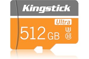 KINGSTICK 512GB Micro SD-Karte 512GB TF-Kassette mit Adapter Speicherkarte 10-Klasse High-Speed SD-Speicherkarte für Smartphones, Digitalkameras, Tablets und Drohnen