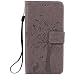Produktbild Nancen Wallet Case Tasche Hülle für Sony Xperia M5 (5 Zoll) Flip Schutzhülle Zubehör Lederhülle mit Silikon Back Cover PU Leder Handytasche im Bookstyle Stand Funktion , Schmetterling Schnalle Magnet , Baum und Katze Muster Flip Funktion Kartenfächer Etui Schale ,Schütze Dein Telefon