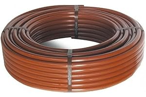 GNCGARDEN Manguera de riego Flexible con goteros Integrados cada 33 cm [100m], Color marrón | presión de uso máxima 4 atm. Tubería de polietileno de baja densidad. Grosor de 16mm