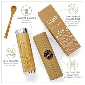 Teeflasche aus Rostfreiem Edelstahl Teebereiter Tee-Ei: Bambus