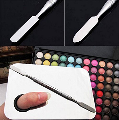 Demarkt Makeup Palette Werkzeug Mode Edelstahl Kosmetik Palette und Spatel, 15x10cm, Silber - 2