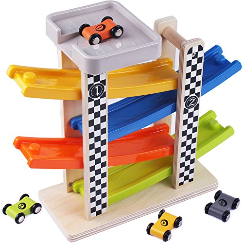 Wooden Big Ramp Race Car, Track Parking Garage Set, Learning & Activity Playset with Assorted 4 Small Wood Racers, Cars for 2, 3, 4, 5 Year Old and UpBoys, Girls, Kids, Toddlers - iPlay, iLearn reviews Wooden Big Ramp Race Car, Track Parking Garage Set, Learning & Activity Playset with Assorted 4 Small Wood Racers, Cars for 2, 3, 4, 5 Year Old and UpBoys, Girls, Kids, Toddlers - iPlay, iLearn
