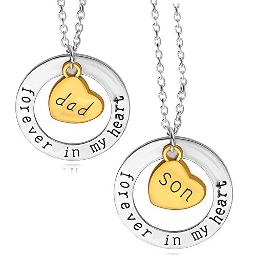 Necklace Engraved Message Forever In My Heart Family Jewelry