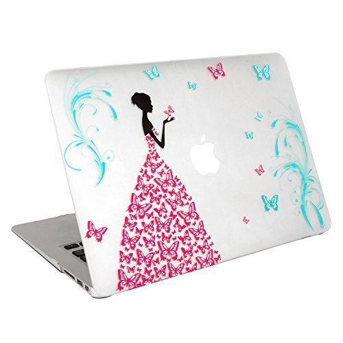 MOSISO Ultra Slim Plastik Hartschale Schutzhülle Snap Case mit Muster für MacBook Air 13 Zoll (A1466 / A1369), Tanzen Schmetterling Mädch - 2