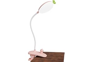 LANMOU HHKQ Lampe Pince Pour Lit Enfant LED Lampe de Lecture à Pince Sans Fil Rechargeable USB, Lampe à Pince Enfant Dimmable 3 Modes Lampe de Chevet Tactile avec 360° Col de Cygne,2400mah,Rose