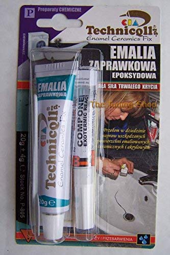 Pegamento para rellenar el esmalte de cerámica, ideal para lavabo, bañera, ducha, inodoro, cocina, fregadero