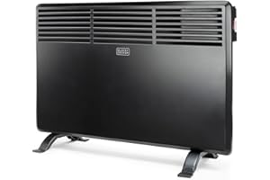 BLACK+DECKER | Ogrzewanie konwektorowe | BXCSH1200E | 1200 W | nadaje się do łazienki | z programatorem dziennym i tygodniowym | termostat i czujnik do otwierania okna | możliwe mocowanie na ścianie |