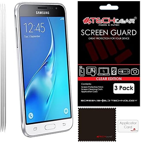 TECHGEAR [3 Pack] Screen Protectors for Galaxy J3 2016 (SM-J320 Series) - Ultra Clear Lcd Screen Protector Guard Covers Compatible with Samsung Galaxy J3 2016 (SM-J320 Series)