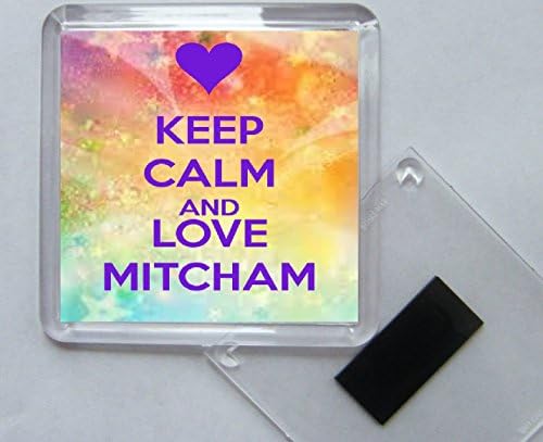 Keep Calm and Love Mitcham - Square Acrylic Fridge Magnet