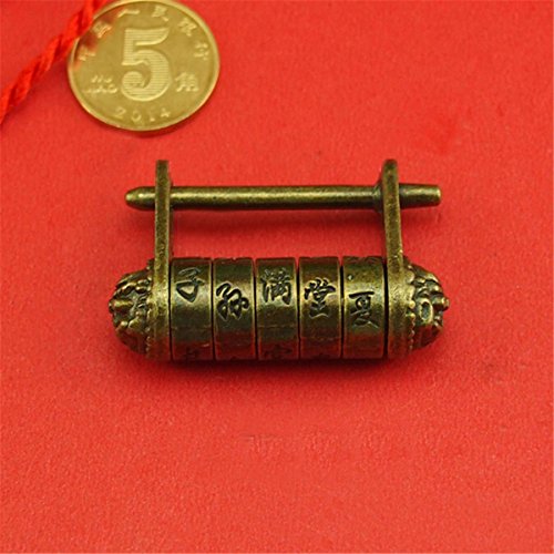 veroda Chinesische Old Style Geschnitzt Wort Passwort Vorhängeschloss Schlösser - 3