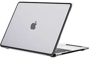 BlueSwan Coque Compatible avec MacBook Air 13 Pouces M1 A2337 A2179 A1932, 2020-2018 avec 13,3“ Retina, Cadre en TPU, Etui Rigide, Housse Protection - (Bord Noir) Transparent Mat