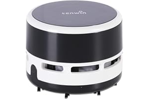Tihoo tenwin Tragbarer Mini-Desktop-Staubsauger, kabellos, batteriebetrieben, Tastatur, Laptop, Desktop-Reinigung, Home Office, Schwarz