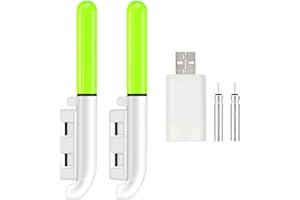 GENERIC Fishing Rod Tip Lights, 2pcs Led Rechargeable Waterproof Red/green Luminous FishingBite Alarm Rod Tip Lights, Cr425, Cr316, Cr311, Cr322 Charger, Led Glow Sticks With Buckle for Night Fishing Light