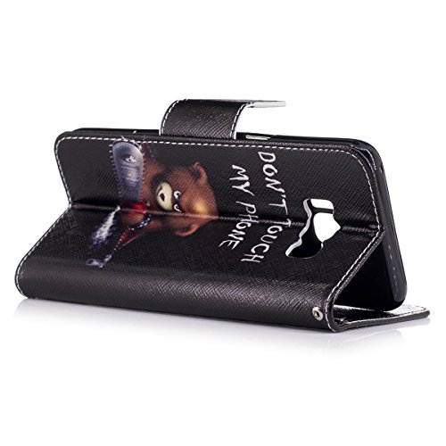Felfy Hülle für Galaxy S8,Samsung S8 Lederhülle,Galaxy S8 Handyhülle Flip Wallet PU Lederhülle Magnetic Buckle Handyhülle Ledercase Tasche Hüllen Brieftasche Bunte Gemalt Malerei Schmetterlinge Blumen Bär Feder Vögel Muster [PU Leder & Silikon Innenschale] Schutzhülle Tasche Schale Handy Etui Karten Slot Lederhülle für Samsung Galaxy S8 (Don’t Touch My Phone) + 1x Silver Stylus+ 1x Bling Dust Plug[Farbe Random] - 6