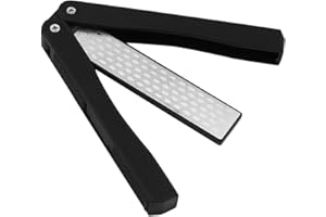 Tiardey Afiladores de Cuchillos,Piedra de afilar de Diamante de Bolsillo Plegable de Grano 400/600,Piedra de afilar de Doble Cara de Mano para Acampar al Aire Libre Cocina jardín