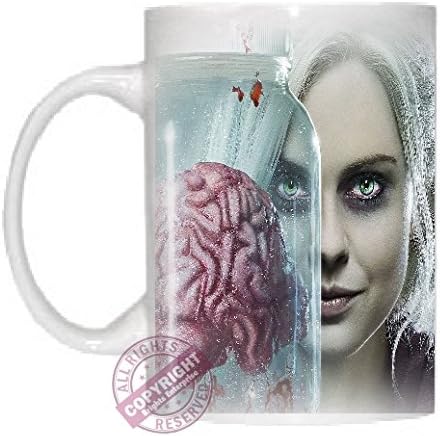 iZombie with brain in glass Ceramic 11oz Coffee Tea Mug from our Ceramic Mug Range , A unique Birthday or Christmas stocking filler gift idea.