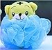 niceeshop(TM) New Kids Toy Yellow Tiger Shaped Bath Mesh Pouf Sponge Scrubber Bath Ball-Blue